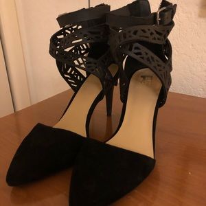 Joes suede and leather heels